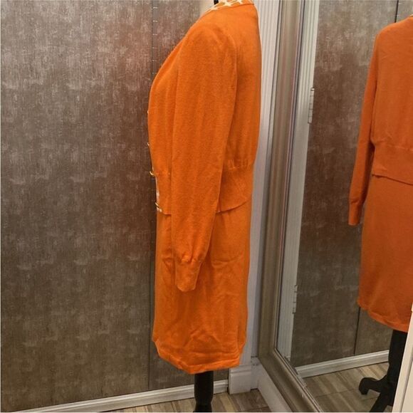 St. John Orange Women's Dress with Cardigan ( set), US4 - Picture 6 of 9